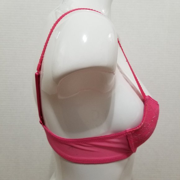 Xhilaration bra 34A Push-Up metallic floral lace sheer wings j hook convertible - Picture 4 of 14